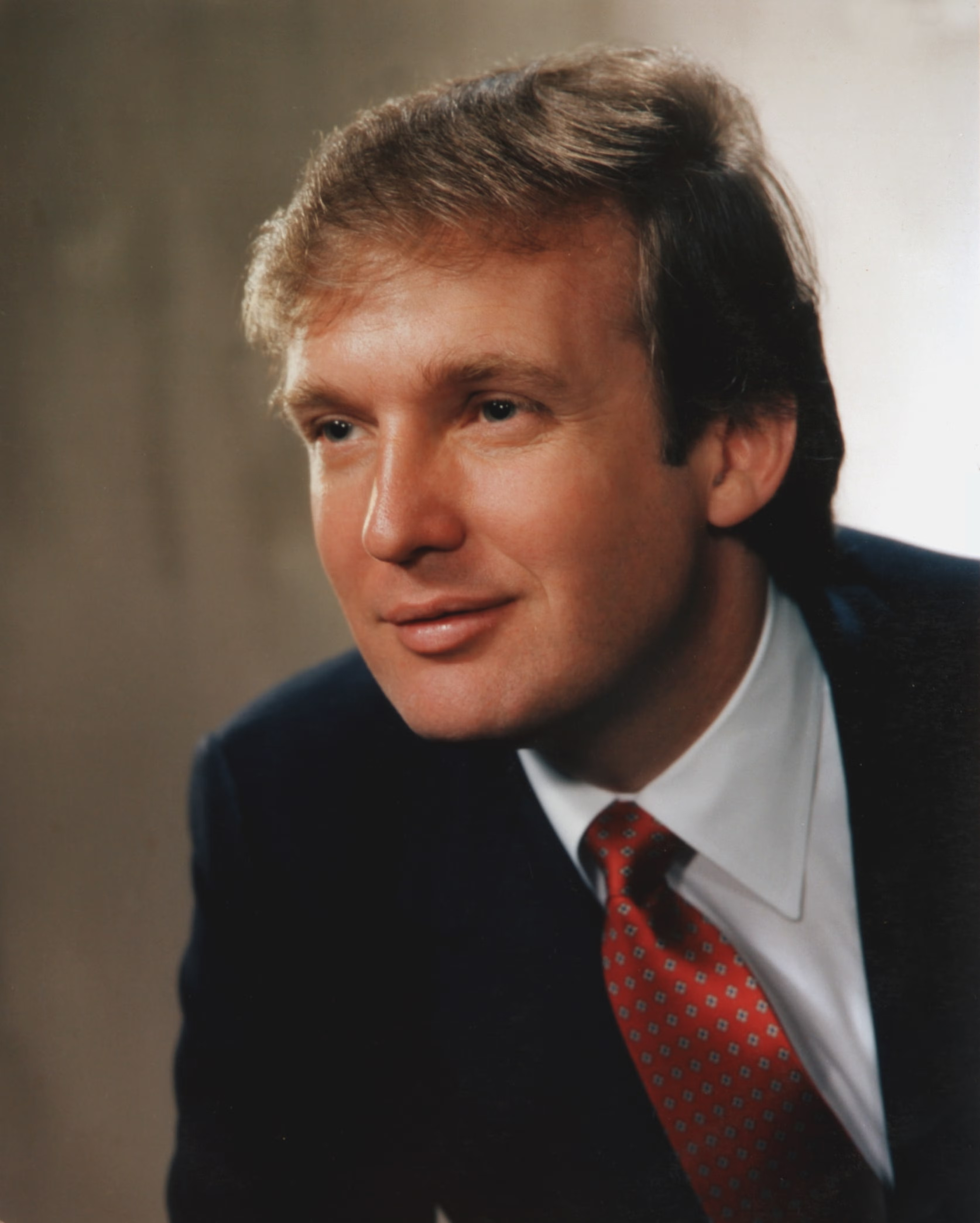 Young Donald Trump studio portrait